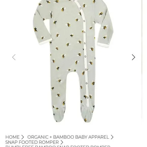 Milkbarn Bumblebee Bamboo Snap Footed Sleeper ~ Sz 0/3 mo. - Picture 3 of 3